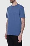 Brunello Cucinelli Blue cotton T-shirt for men - 100% cotton. Country of manufacture: Italy. Care: specialized cleaning - photo 3