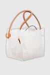 Ermanno Scervino Women's white tote bag with lace and logo - logo, lace. 74% polyamide, 13% viscose, 12% cotton. Country of manufacture: Italy. Care: specialized cleaning - photo 3