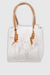 Women's white tote bag with lace and logo Ermanno Scervino - logo, lace. 74% polyamide, 13% viscose, 12% cotton. Country of manufacture: Italy. Care: specialized cleaning - photo 4