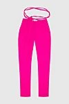 Giuseppe Di Morabito Women's slim-fit pants bright pink - polyamide, elastane. thin straps on the waist. Country of manufacture: Italy. Care: specialized cleaning - photo 1