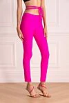 Giuseppe Di Morabito Women's slim-fit pants bright pink - polyamide, elastane. thin straps on the waist. Country of manufacture: Italy. Care: specialized cleaning - photo 3