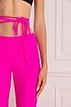 Giuseppe Di Morabito Women's slim-fit pants bright pink - polyamide, elastane. thin straps on the waist. Country of manufacture: Italy. Care: specialized cleaning - photo 5