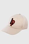 Loro Piana Cap made of cotton and polyamide white for men - Contrasting logo embroidery. 64% cotton, 36% polyamide. Country of manufacture: Italy. Care: specialized cleaning - photo 3