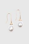 Fallon Women's yellow drop earrings with white pearls - Decor: Golden plated, pearl. Composition: Jewelry steel. Country of manufacture: Italy. Care: specialized cleaning - photo 1