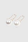 Women's yellow drop earrings with white pearls Fallon - Decor: Golden plated, pearl. Composition: Jewelry steel. Country of manufacture: Italy. Care: specialized cleaning - photo 2