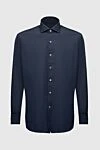 Alessandro Gherardi Blue cotton shirt for men - 98% cotton, 2% elastane. Closure: buttons. Country of manufacture: Italy. Care: specialized cleaning - photo 1