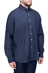 Alessandro Gherardi Blue cotton shirt for men - 98% cotton, 2% elastane. Closure: buttons. Country of manufacture: Italy. Care: specialized cleaning - photo 3