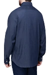 Blue cotton shirt for men Alessandro Gherardi - 98% cotton, 2% elastane. Closure: buttons. Country of manufacture: Italy. Care: specialized cleaning - photo 4
