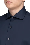 Alessandro Gherardi Men's black shirt - 76% cotton, 21% polyamide, 3% elastane. Closure: buttons. Country of manufacture: Italy. Care: specialized cleaning - photo 5
