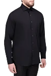 Alessandro Gherardi Black shirt for men - 76% cotton, 21% polyamide, 3% elastane. Closure: buttons. Country of manufacture: Italy. Care: specialized cleaning - photo 3