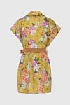 Zimmermann Yellow linen dress for women - buttons, contrasting belt. floral pattern, short sleeves. 100% linen. Country of manufacture: Italy. Care: specialized cleaning - photo 7