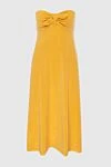 Zimmermann Yellow dress for women - Fastener: hooks. open shoulders, bow. 76% cotton, 17% polyamide, 7% elastane. Country of manufacture: Italy. Care: specialized cleaning - photo 1