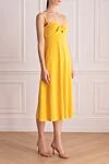 Zimmermann Yellow dress for women - Fastener: hooks. open shoulders, bow. 76% cotton, 17% polyamide, 7% elastane. Country of manufacture: Italy. Care: specialized cleaning - photo 3