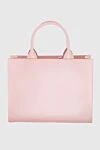 Women's leather pink large tote bag with logo Dolce & Gabbana - logo embossing. classic. genuine leather. Country of manufacture: Italy. Care: specialized cleaning - photo 4