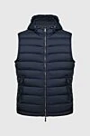 Moorer Blue polyamide vest for men - Hood. 100% polyamide. Closure: Zipper. Two side pockets. Insulation: Down, feather. Country of manufacture: Italy. Care: specialized cleaning - photo 1