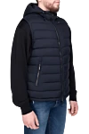 Moorer Blue polyamide vest for men - Hood. 100% polyamide. Closure: Zipper. Two side pockets. Insulation: Down, feather. Country of manufacture: Italy. Care: specialized cleaning - photo 3