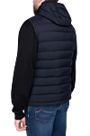 Blue polyamide vest for men Moorer - Hood. 100% polyamide. Closure: Zipper. Two side pockets. Insulation: Down, feather. Country of manufacture: Italy. Care: specialized cleaning - photo 4