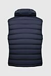 Blue polyamide vest for men Moorer - Hood. 100% polyamide. Closure: Zipper. Two side pockets. Insulation: Down, feather. Country of manufacture: Italy. Care: specialized cleaning - photo 6