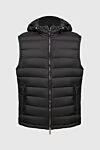 Moorer Black polyamide vest for men - Hood. 100% polyamide. Closure: Zipper. Two side pockets. Insulation: Down, feather. Country of manufacture: Italy. Care: specialized cleaning - photo 1