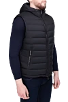 Moorer Black polyamide vest for men - Hood. 100% polyamide. Closure: Zipper. Two side pockets. Insulation: Down, feather. Country of manufacture: Italy. Care: specialized cleaning - photo 3