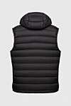 Black polyamide vest for men Moorer - Hood. 100% polyamide. Closure: Zipper. Two side pockets. Insulation: Down, feather. Country of manufacture: Italy. Care: specialized cleaning - photo 6