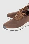 Andrea Ventura Brown suede sneakers for men - Decor: contrast sole. Composition: 20% suede 80% textile. Clasp: lacing. Country of manufacture: Italy. Care: specialized cleaning - photo 5