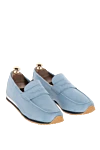 Andrea Ventura Blue suede drivers for men - Decor: contrast sole. Composition: 100% suede. Insole: leather. Country of manufacture: Italy. Care: specialized cleaning - photo 3