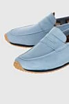 Andrea Ventura Blue suede drivers for men - Decor: contrast sole. Composition: 100% suede. Insole: leather. Country of manufacture: Italy. Care: specialized cleaning - photo 5