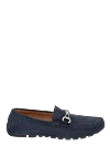 Cesare di Napoli Blue suede men's moccasins - Metal Buckle. 100% suede. Interior: Leather. Insole: Leather. Outsole: Other materials. Country of manufacture: Italy. Care: specialized cleaning - photo 1