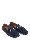 Cesare di Napoli Blue suede men's moccasins - Metal Buckle. 100% suede. Interior: Leather. Insole: Leather. Outsole: Other materials. Country of manufacture: Italy. Care: specialized cleaning - photo 3