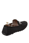 Men's suede moccasins in black Cesare di Napoli - Metal Buckle. 100% suede. Interior: Leather. Insole: Leather. Outsole: Other materials. Country of manufacture: Italy. Care: specialized cleaning - photo 4