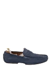 Cesare di Napoli Blue suede men's moccasins - Leather buckle. 100% suede. Interior: Leather. Insole: Leather. Outsole: Other materials. Country of manufacture: Italy. Care: specialized cleaning - photo 1