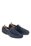 Cesare di Napoli Blue suede men's moccasins - Leather buckle. 100% suede. Interior: Leather. Insole: Leather. Outsole: Other materials. Country of manufacture: Italy. Care: specialized cleaning - photo 3