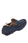 Blue suede men's moccasins Cesare di Napoli - Leather buckle. 100% suede. Interior: Leather. Insole: Leather. Outsole: Other materials. Country of manufacture: Italy. Care: specialized cleaning - photo 4