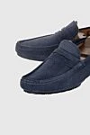 Cesare di Napoli Blue suede men's moccasins - Leather buckle. 100% suede. Interior: Leather. Insole: Leather. Outsole: Other materials. Country of manufacture: Italy. Care: specialized cleaning - photo 5