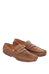 Cesare di Napoli Men's moccasins from nubuck brown - Leather buckle. 100% nubuck. Interior: Leather. Insole: Leather. Outsole: Other materials. Country of manufacture: Italy. Care: specialized cleaning - photo 3