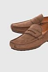 Cesare di Napoli Men's moccasins from nubuck brown - Leather buckle. 100% nubuck. Interior: Leather. Insole: Leather. Outsole: Other materials. Country of manufacture: Italy. Care: specialized cleaning - photo 5