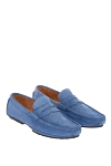 Cesare di Napoli Blue nubuck moccasins for men - Leather buckle. 100% nubuck. Interior: Leather. Insole: Leather. Outsole: Other materials. Country of manufacture: Italy. Care: specialized cleaning - photo 3