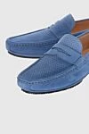 Cesare di Napoli Blue nubuck moccasins for men - Leather buckle. 100% nubuck. Interior: Leather. Insole: Leather. Outsole: Other materials. Country of manufacture: Italy. Care: specialized cleaning - photo 5