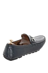 Men's leather moccasins blue Cesare di Napoli - Metal Buckle. 100% leather. Interior: Leather. Insole: Leather. Outsole: Other materials. Country of manufacture: Italy. Care: specialized cleaning - photo 4