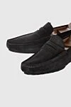 Cesare di Napoli Men's nubuck moccasins in black - Leather buckle. 100% nubuck. Interior: Leather. Insole: Leather. Outsole: Other materials. Country of manufacture: Italy. Care: specialized cleaning - photo 5