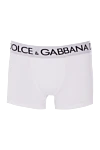 Dolce & Gabbana Трусы боксеры из хлопка и эластана белые мужские - Декор: логотип на поясе. Состав: 95% хлопок, 5% эластана. Застежка: эластичный пояс. Страна производитель: Италия. Уход: специализированная чистка - фото 1