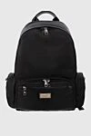 Dolce & Gabbana Black backpack for men - logo. 50% polyamide, 35% polyester, 15% nylon. two front pockets, two side pockets. Closure: Zipper. Country of manufacture: Italy. Care: specialized cleaning - photo 1