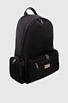 Dolce & Gabbana Black backpack for men - logo. 50% polyamide, 35% polyester, 15% nylon. two front pockets, two side pockets. Closure: Zipper. Country of manufacture: Italy. Care: specialized cleaning - photo 3