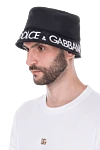 Панама из полиамида черная мужская Dolce & Gabbana - Вышивка логотипа . 100% полиамид. Страна производитель: Италия. Уход: специализированная чистка - фото 2