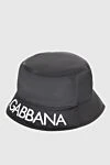 Dolce & Gabbana Панама из полиамида черная мужская - Вышивка логотипа . 100% полиамид. Страна производитель: Италия. Уход: специализированная чистка - фото 3