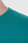 Loro Piana Green silk and cotton T-shirt for men - 60% silk, 40% cotton. Country of manufacture: Italy. Care: specialized cleaning - photo 5