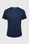 Loro Piana Blue silk and cotton T-shirt for men - 60% silk, 40% cotton. Country of manufacture: Italy. Care: specialized cleaning - photo 1