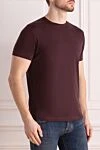 Loro Piana T-shirt made of silk and cotton purple for men - 60% silk, 40% cotton. Country of manufacture: Italy. Care: specialized cleaning - photo 3