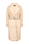 Loro Piana Sheepskin coat made of natural fur white for women - 100% sheepskin. belt. two side pockets. Country of manufacture: Italy. Care: specialized cleaning - photo 1